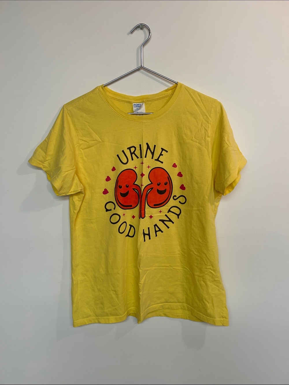 Port and Company Yellow Kids Tee with Red Kidney Graphic